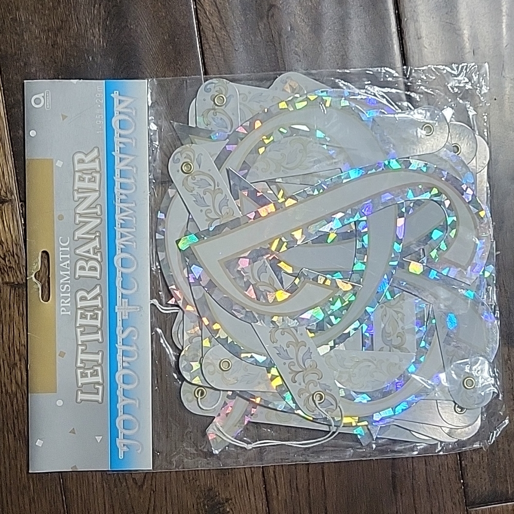 ⭐️3/$10⭐️NEW- Prismatic Joyous Communion Letter Banner Decoration